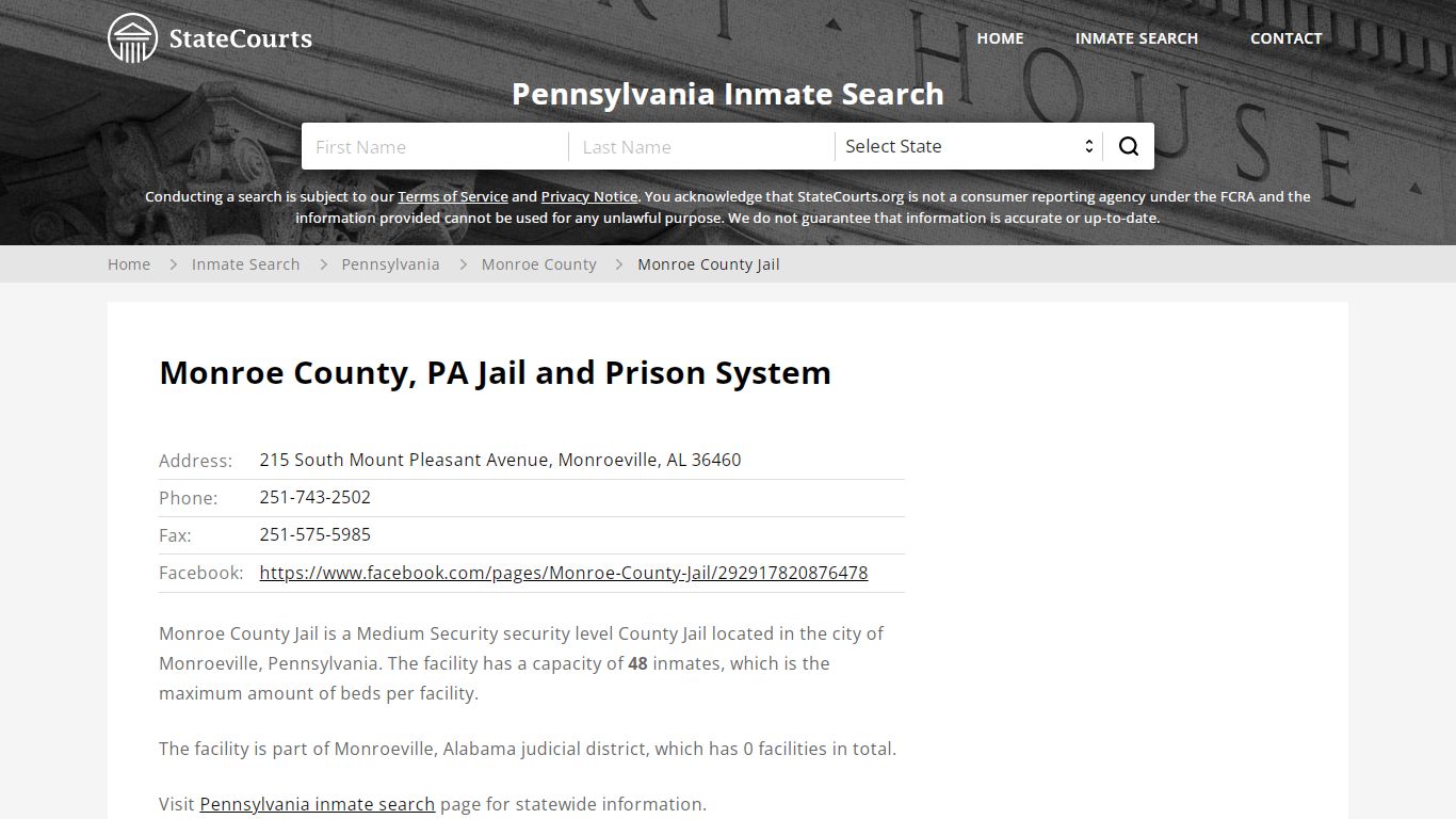 Monroe County Jail Inmate Records Search, Pennsylvania ...